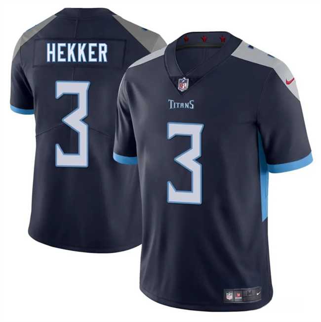 Men & Women & Youth Tennessee Titans #3 Johnny Hekker Navy 2025 Vapor Untouchable Stitched Jersey
